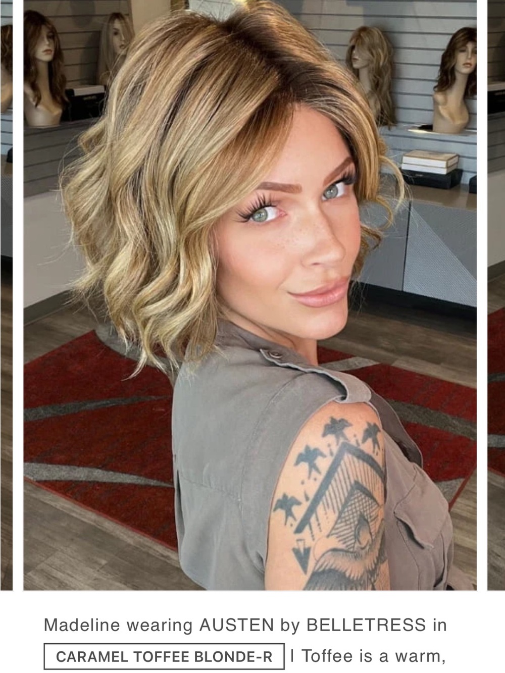 Austen by BelleTress — Short Wavy Wig in Caramel Toffee Blonde